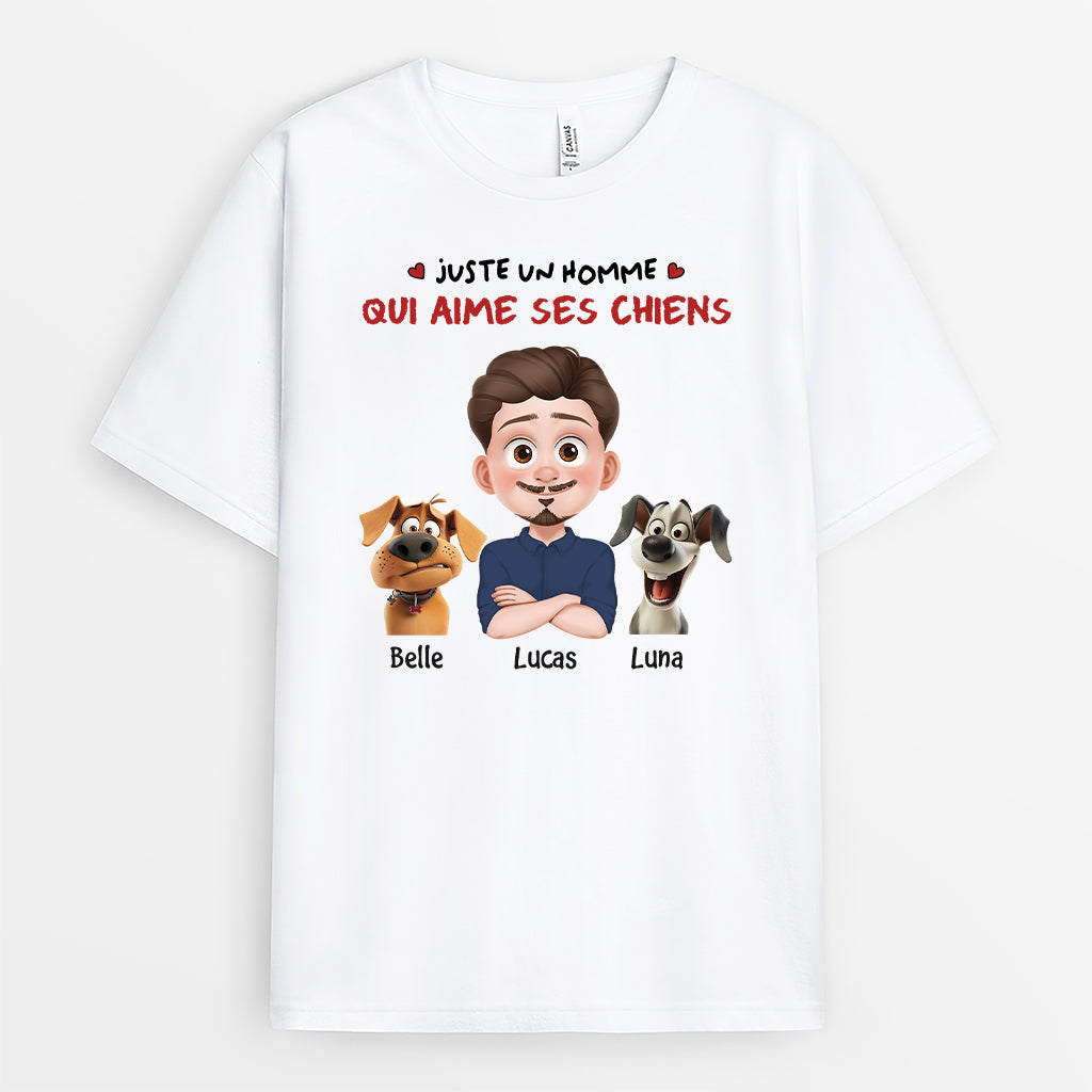 Juste Une Fille Qui Aime Ses Chiens - Cadeau Personnalisé | T-shirt Pour Amoureux Des Chiens
