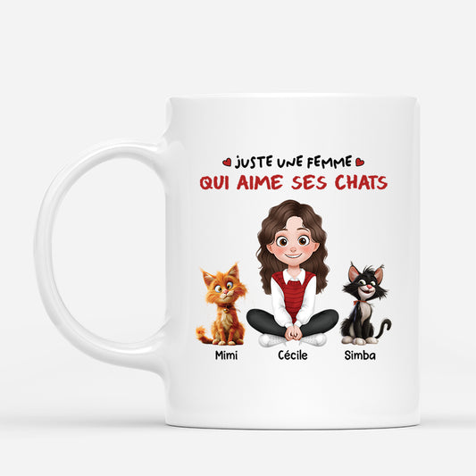 4255MFR1 tasse personnalisee juste une fille qui aime ses chats 4255m8k0d