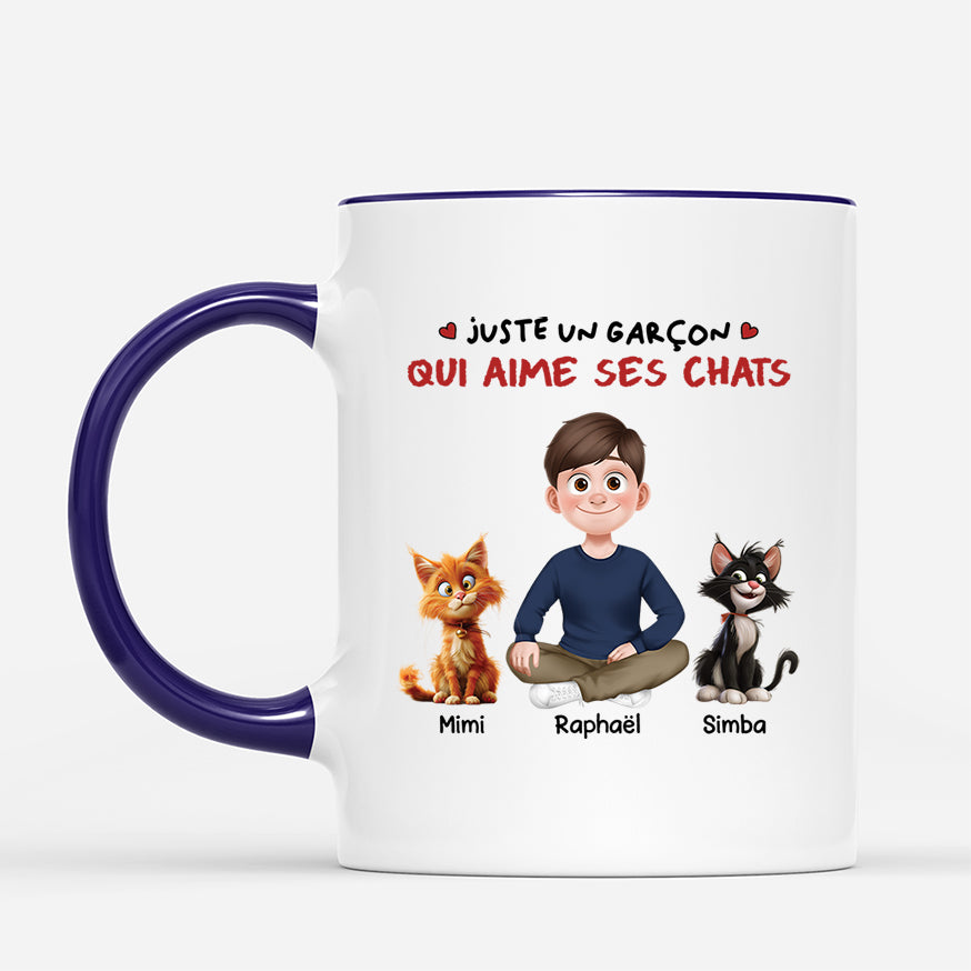 4255MFR2 tasse personnalisee juste une fille qui aime ses chats 4255m8k0d