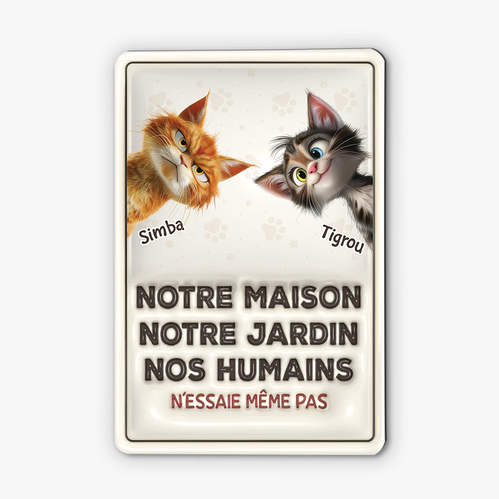 [Effet d'Impression 3D] N'Essaie Même Pas 3D - Cadeau Personnalisé | Plaque Pour Amoureux Des Chats