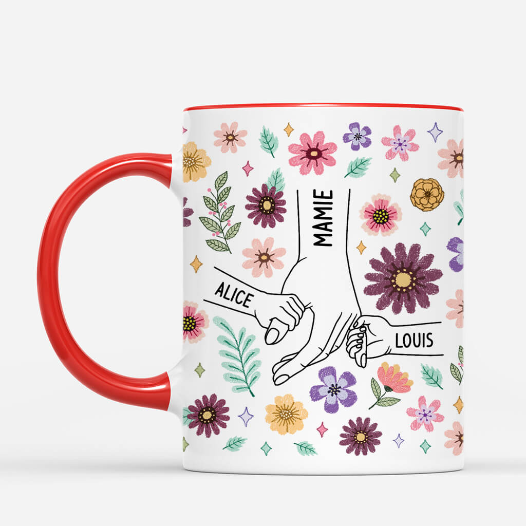 4260MFR2 mug personnalise maman version pastel fleurs dessin crayon 4260m5m5a