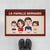 Famille Design Cartoon Version Rouge - Cadeau Personnalisé | Paillasson Pour Famille