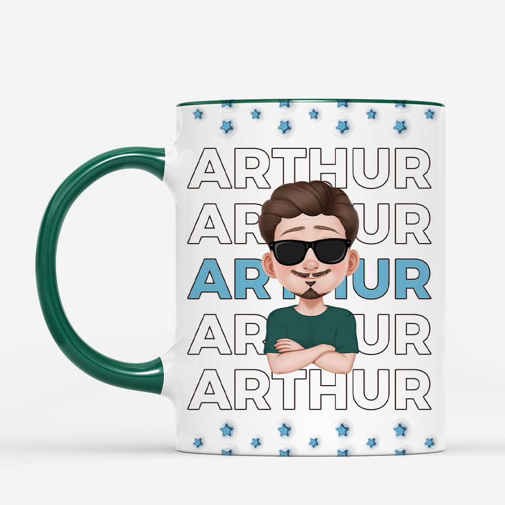 4279MFR2 effet dimpression 3d mug personnalise femme cool design cartoon nom 4279mkn0a