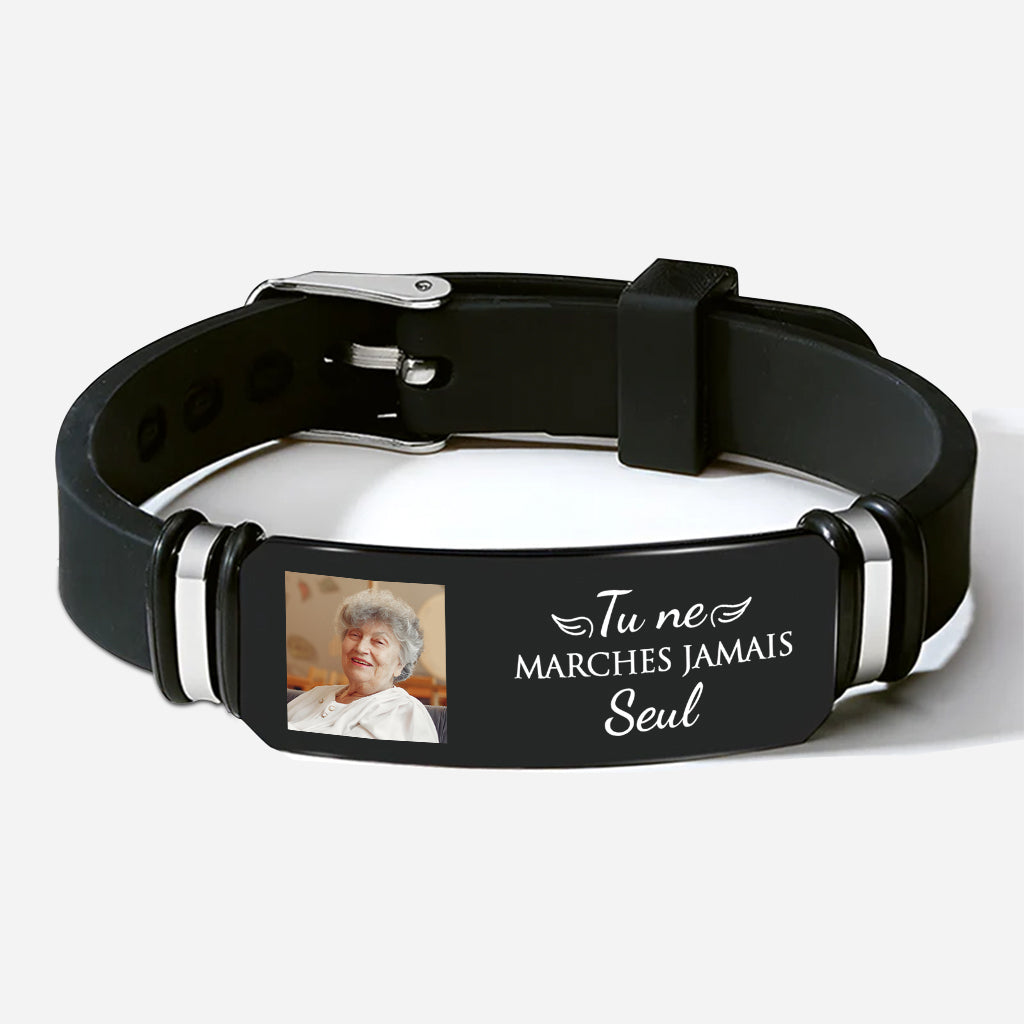Tu Ne Marches Jamais Seule Avec Photo - Cadeau Personnalisé | Bracelet Pour Maman