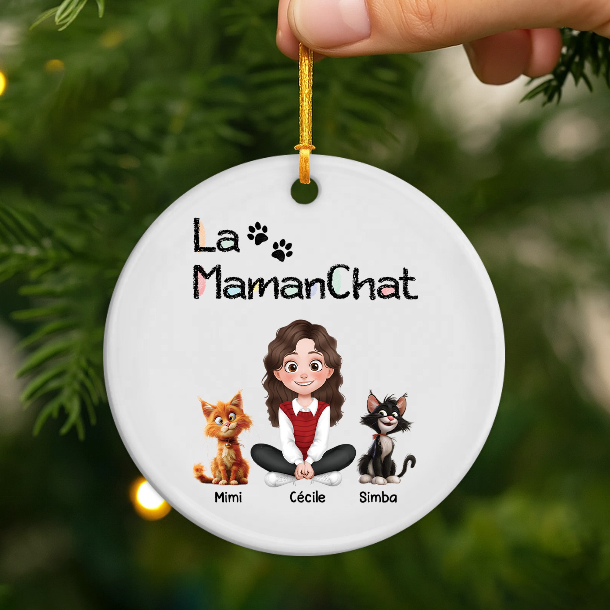 4298OFR2 ornement ceramique personnalise le papa chat design cartoon 4298o3l0d