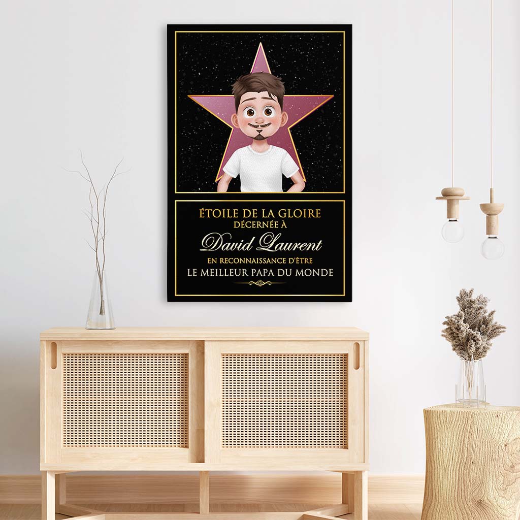 4306CFR3 toile personnalisee papa etoile de la gloire 4306c5m0b