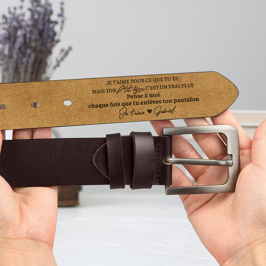4350JFR2 ceinture en cuir gravee pense a moi chaque fois que tu enleves ton pantalon 4350j5m5g