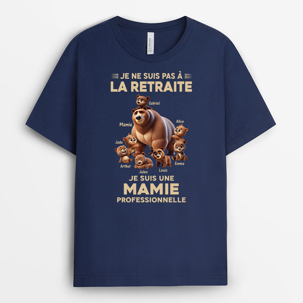 4369AFR2 t shirt personnalise retraite papy ours professionnel design cartoon 4369a
