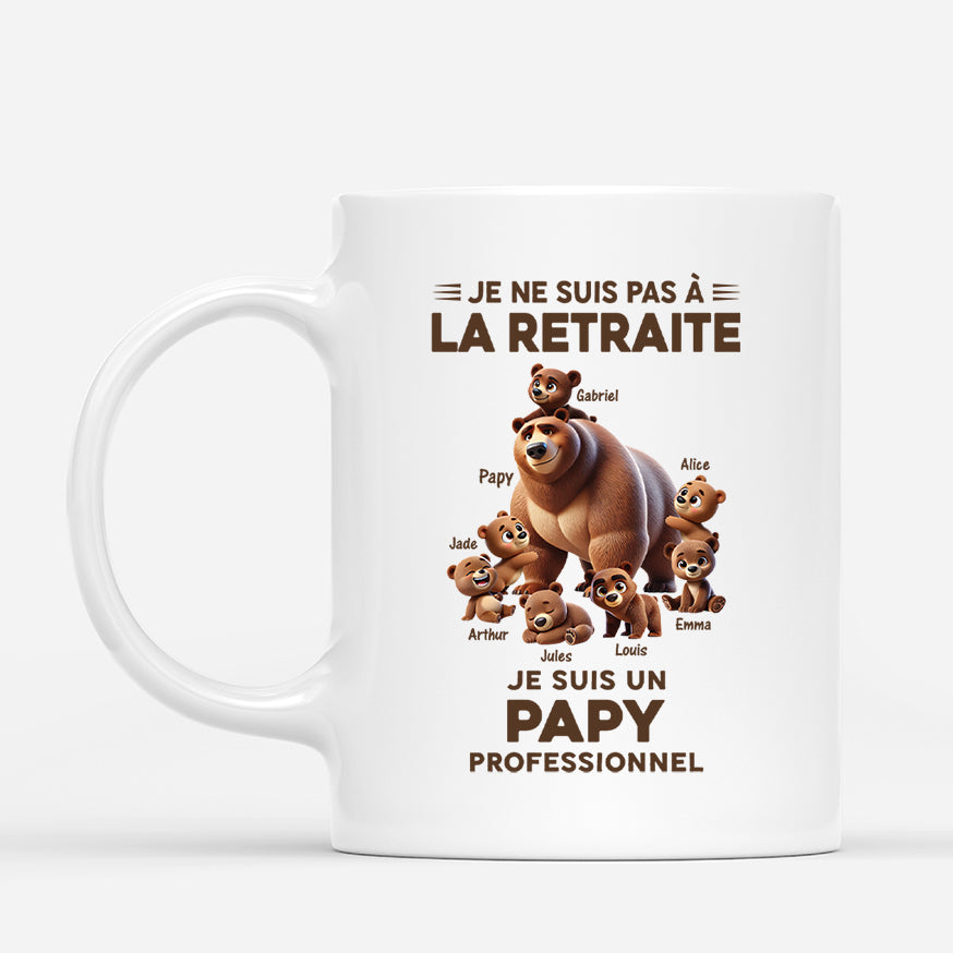 Je Suis Un Papy Ours Professionnel Design Cartoon - Cadeau Personnalisé | Mug Retraite Pour Papy