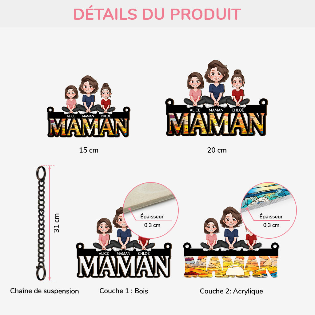 4374UFR3 attrape soleil vitrail personnalise maman design cartoon 4374u6m0a