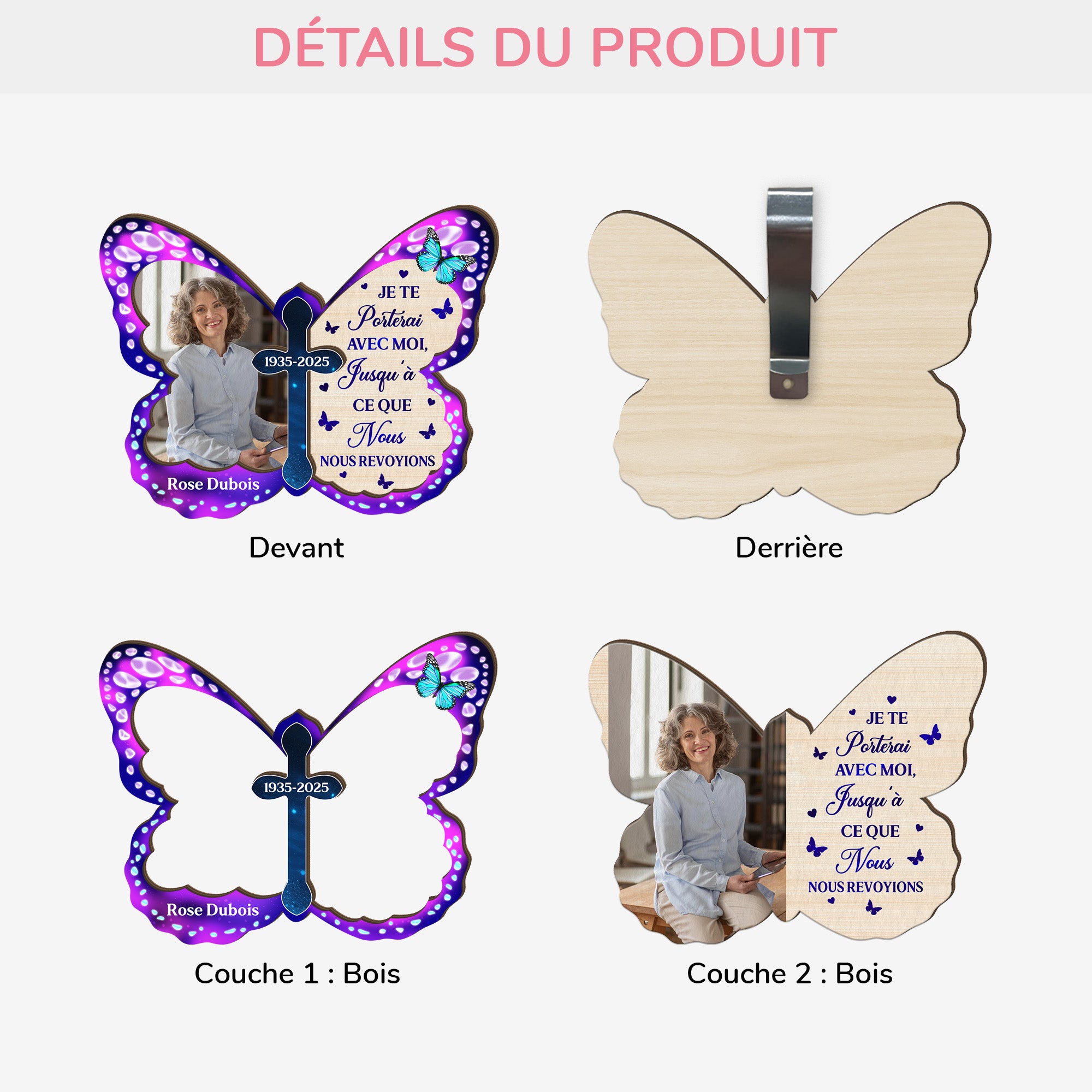 4376GFR2 clip pare soleil de voiture personnalise jusqua ce que cadeau commemoratif photo 4376g3tma