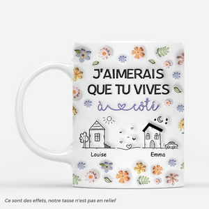 4377MFR1 effet dimpression 3d mug personnalise vivre a cote fleurs pastel 4377m