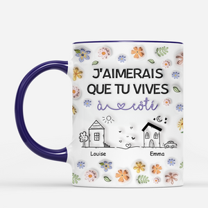 4377MFR2 effet dimpression 3d mug personnalise vivre a cote fleurs pastel 4377m