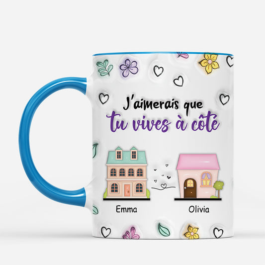 4388MFR2 effet dimpression 3d mug personnalise meilleure amie vivre a cote fleurs 4388mkq5f