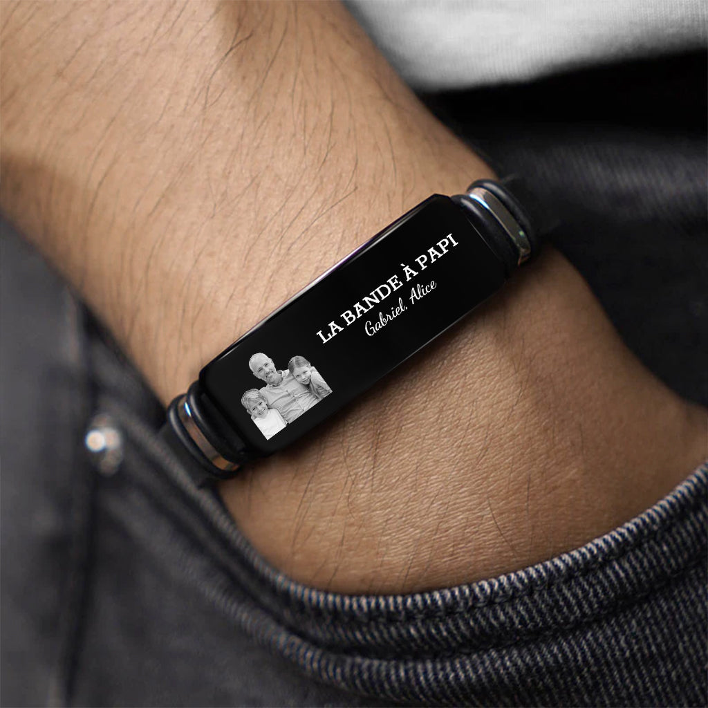 4392JFR2 bracelet pour homme personnalise pour meilleur papapapy photo 4392j3n5b