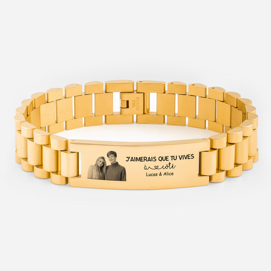 4412JFR1 bracelet avec photo personnalise pour amis que mon amie vive a cote 4412jtl5f