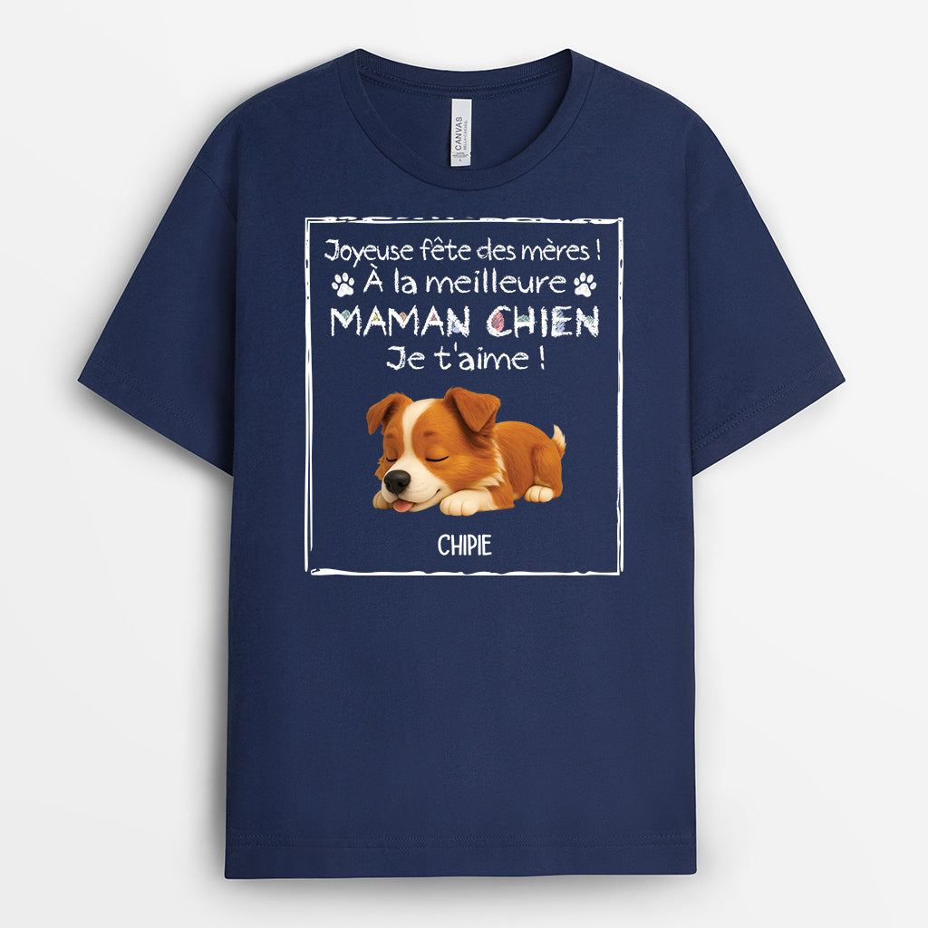 4419AFR2 t shirt chien personnalise joyeuse fete des peres couleur fonce 4419akm5c