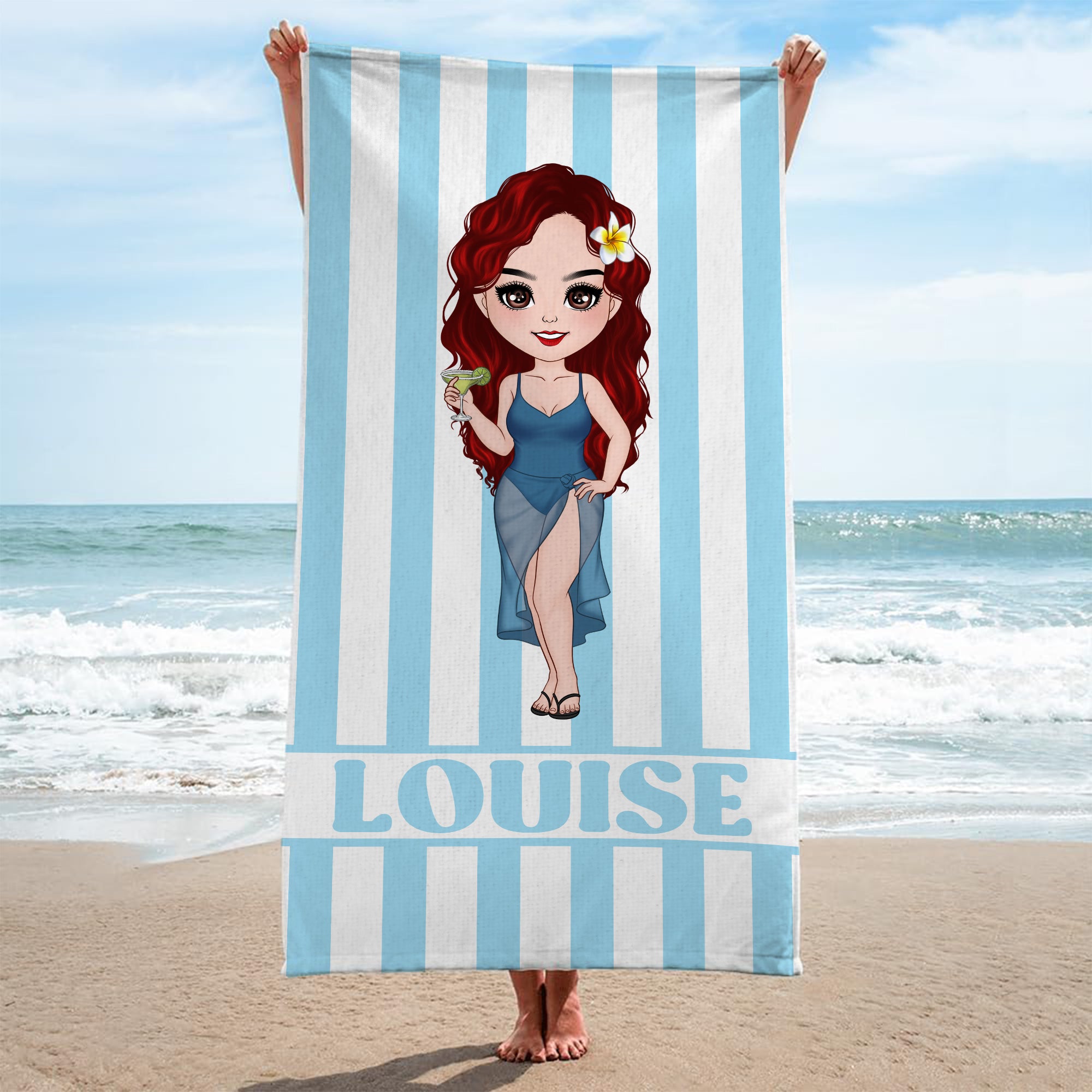 4431BFR2 serviette de plage personnalise femme ete 4431b6qna