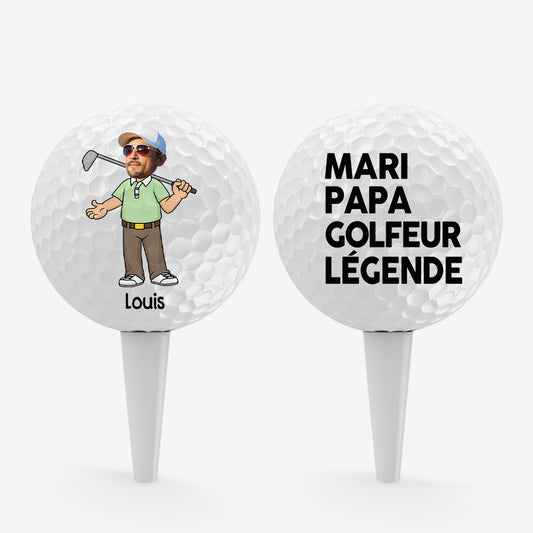 4432KFR1 balle de golf personnalisee humour legende avec visage 4432k6ktb