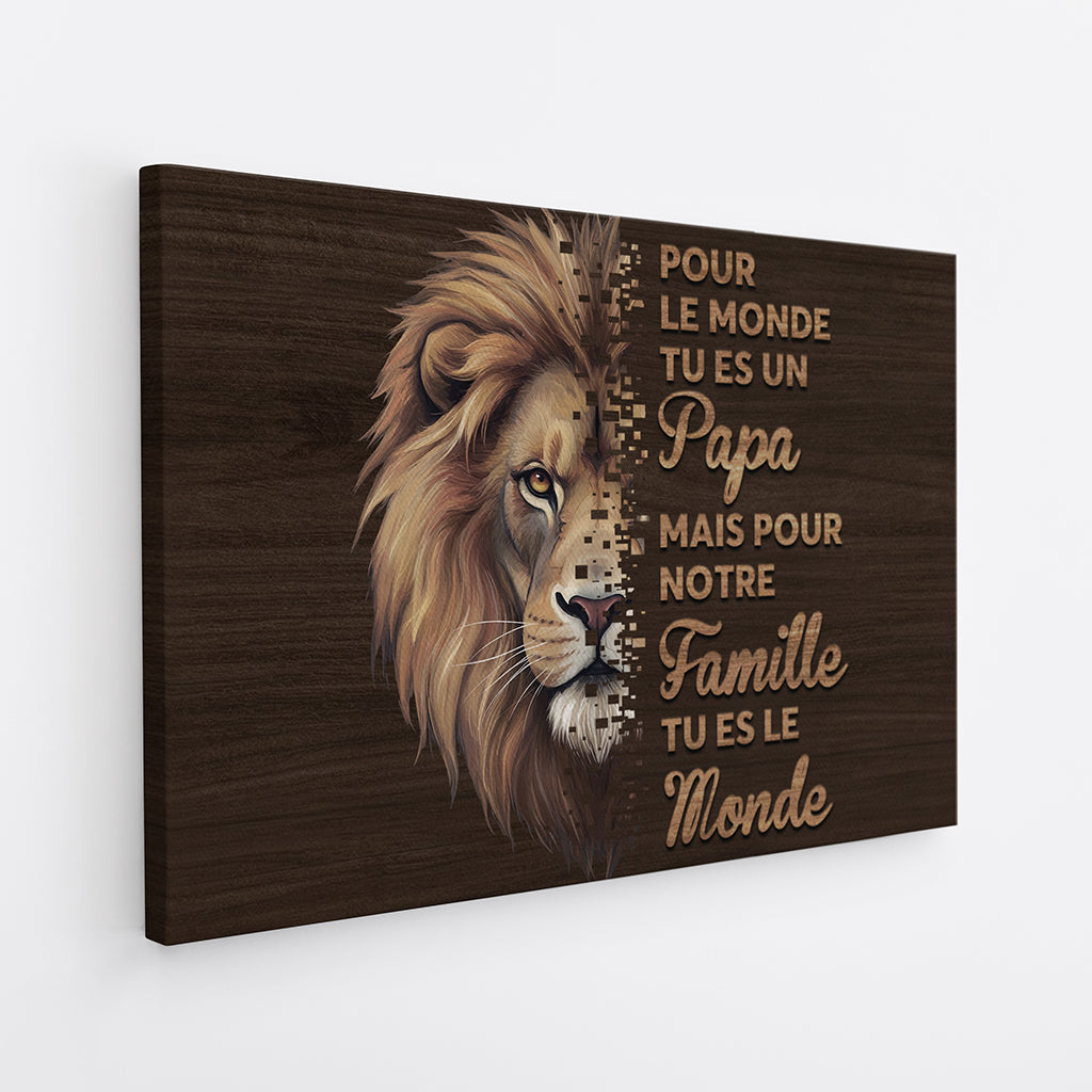 4434CFR2 toile personnalisable maman tu es le monde version lion 4434c6tna