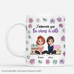 4440MFR1 effet dimpression 3d mug personnalise vivre a cote design cartoon et fleurs 4440m5q0f_584a77ee 399c 4a4e 9176 3f5fda2ac55e