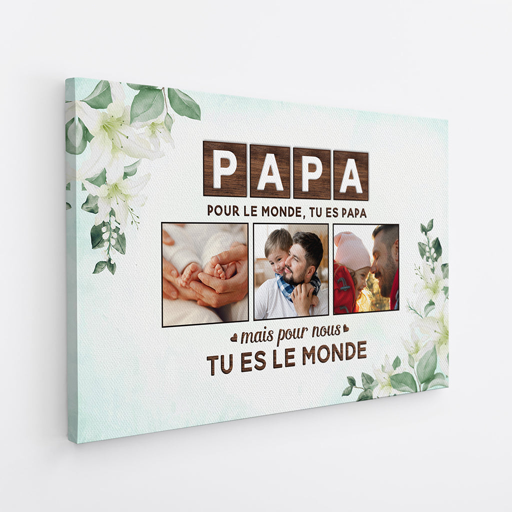 4472CFR2 toile maman personnalisee avec photo tu es le monde 4472c5l5a