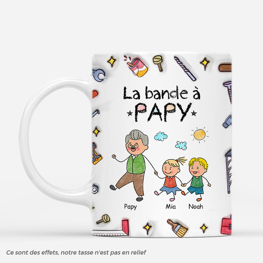 4497MFR1 effet dimpression 3d mug personnalise la bande a papa dessin crayon avec outils 4497m