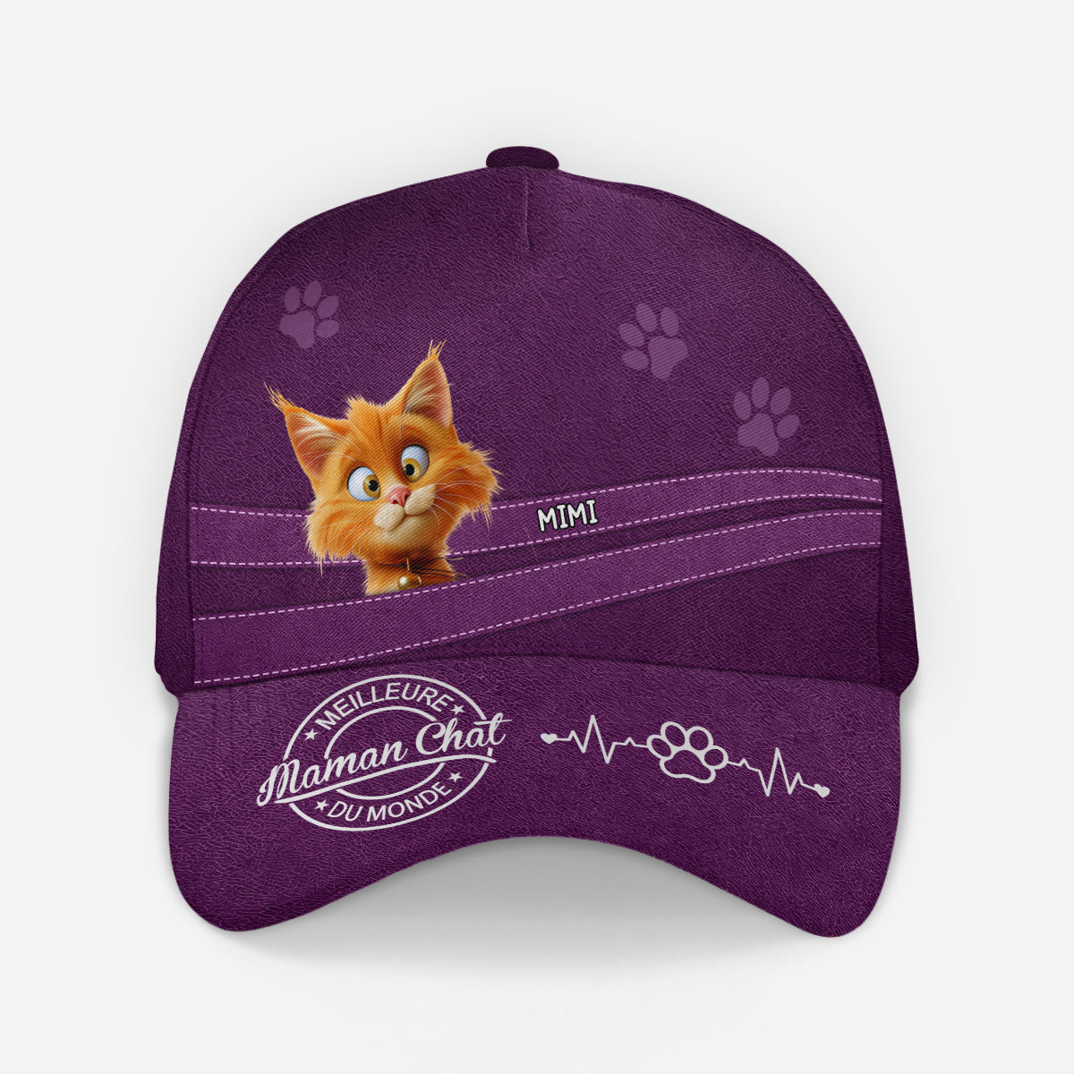 4506JFR1 casquette personnalisee meilleure papamaman chat 4506j8ttd