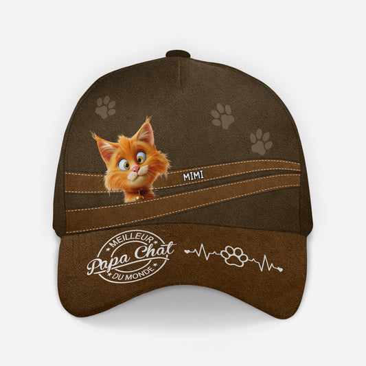 4506JFR2 casquette personnalisee meilleure papamaman chat 4506j8ttd