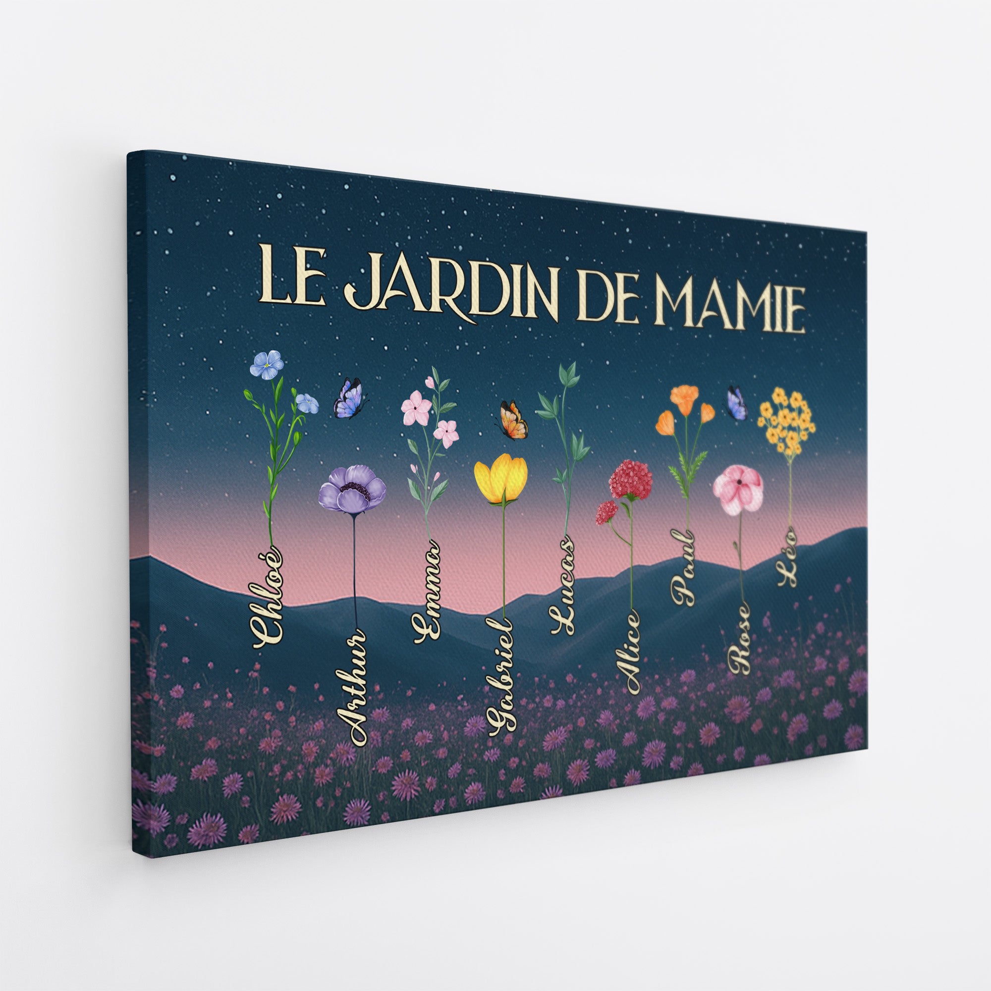 4530CFR2 toile personnalisee maman le jardin de maman version noir 4530c3qna