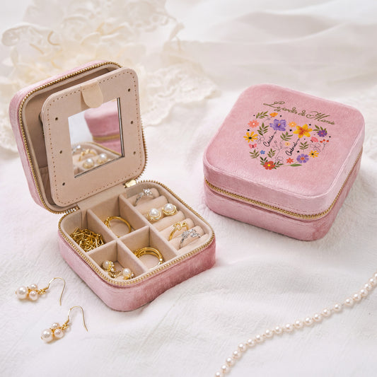 4541AFR2 boite a bijoux_ personnalise en velours le jardin de maman mamie 4541ajslta