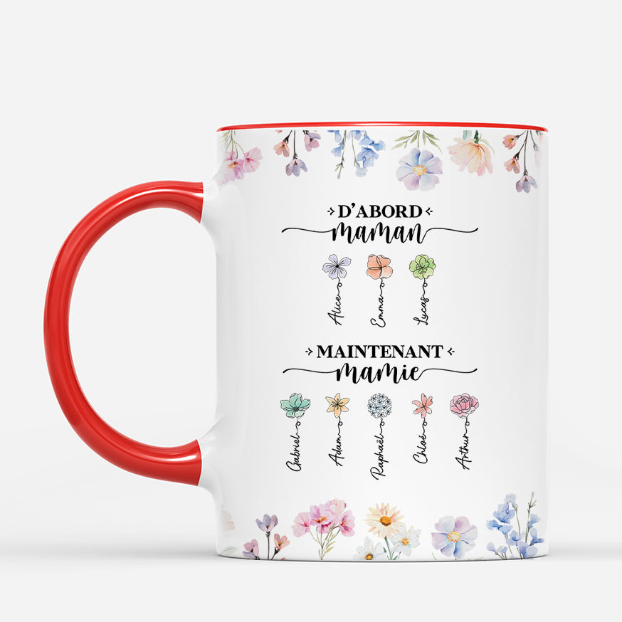 4544MFR2 mug personnalise dabord maman maintenant mamie floral 4544m5k5a