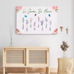 4564CFR3 toile personnalisee le jardin de mamie jolies fleurs 4564c