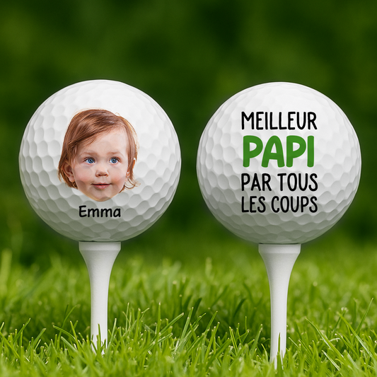 4589KFR2 balle de golf personnalisee meilleur papa par tous les coups photo 4589k8h5b