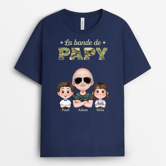 4592AFR2 t shirt personnalise la bande a papa design cartoon version camouflage 4592akq0b