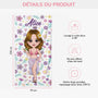 4593BFR3 serviette de plage personnalise femme avec fleurs violettes 4593b5m0a