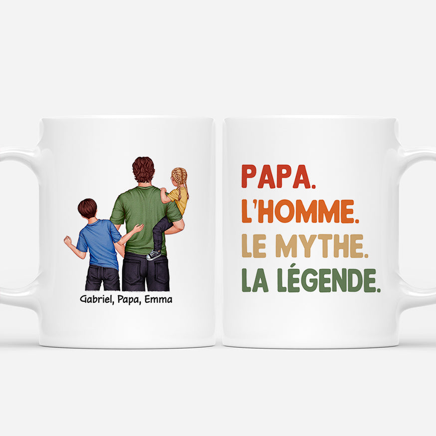 4608MFR1 mug personnalise papa lhomme le mythe la legende version coloree 4608mkl5b