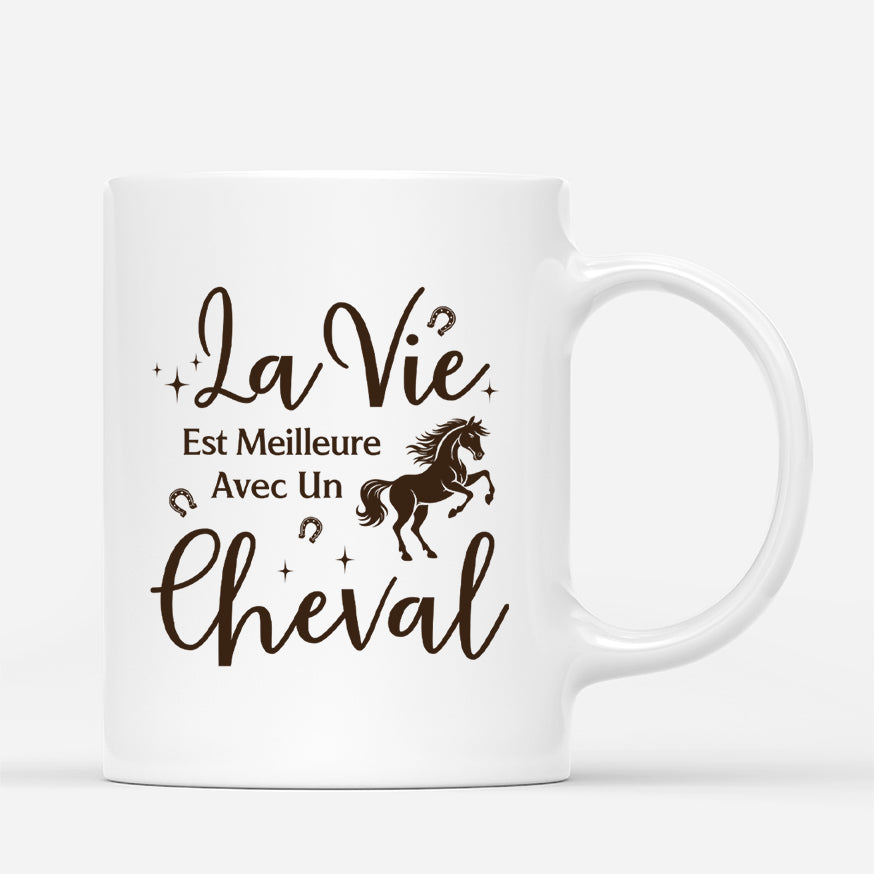 4622MFR3 mug personnalise pour homme meilleure vie avec un cheval 4622mkk8b