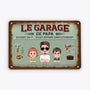 4623EFR1 plaque personnalisee humour le garage de papa 4623e