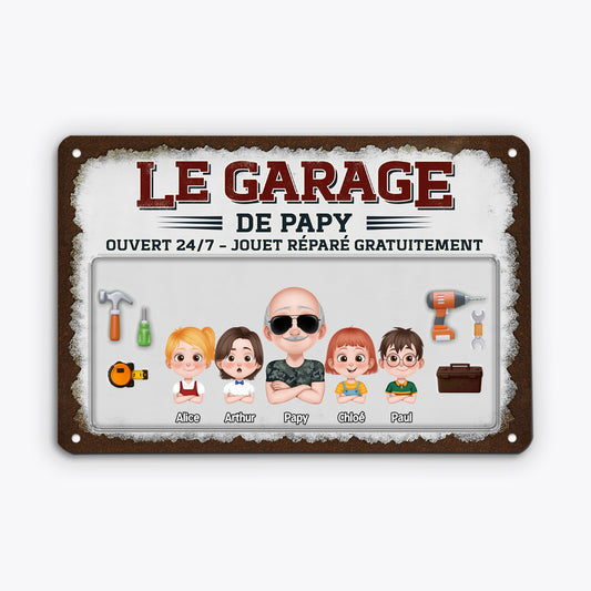 4623EFR2 plaque personnalisee humour le garage de papa 4623e