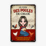 4645EFR2 plaque en metal personnalisee pour femme le poulailler 4645e64ta