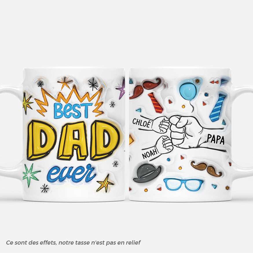 Best Dad Ever 3D - Mug Personnalisé Papa