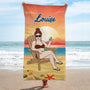 4663BFR2 serviette de plage personnalisee homme relaxant visage 4663b3k5b