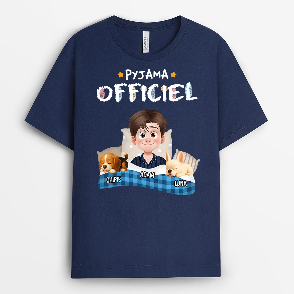 4666AFR2 tee shirt personnalise t shirt de nuit officiel chiens dormant 4666a3n0c