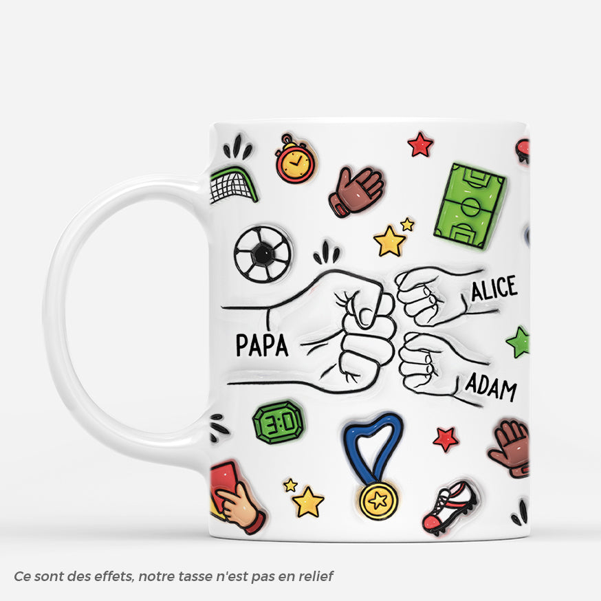 Mug Papa Footballeur 3D Personnalisé