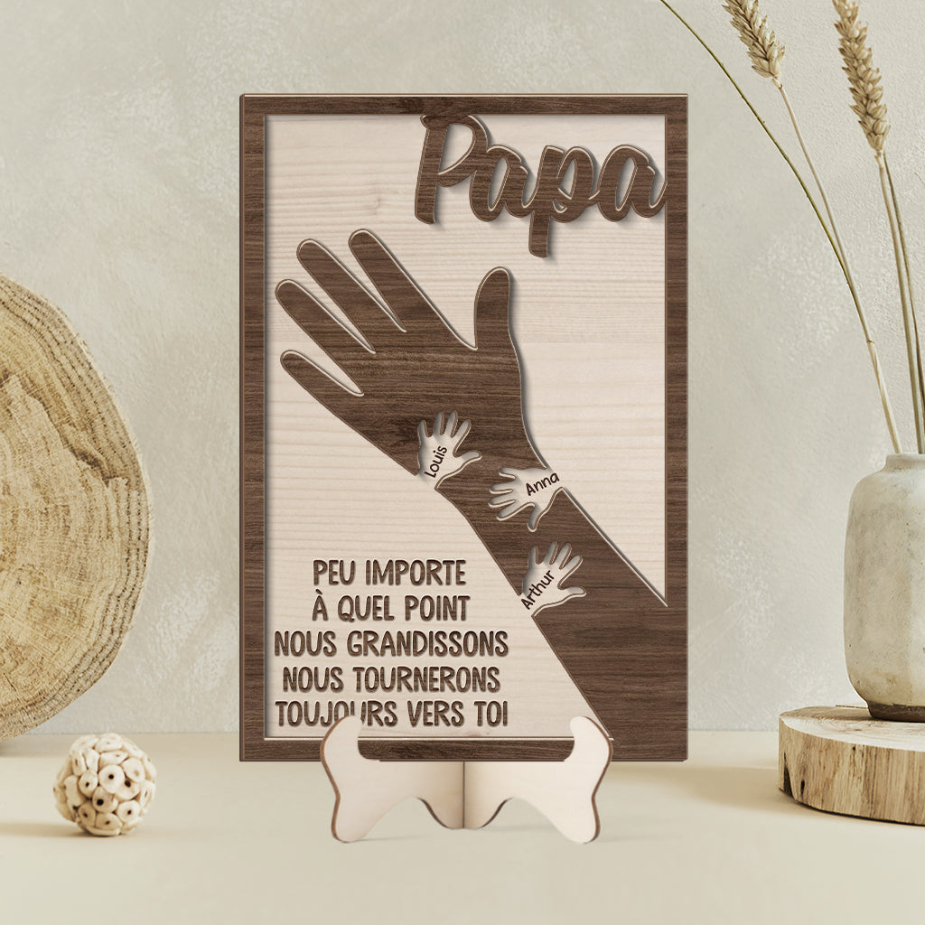 4681QFR2 plaque en bois personnalisee toujours vers toi avec mains 4681qt4na