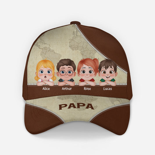 4713JFR2 casquette personnalisee papa avec ses enfants version carte 4713j6lmb