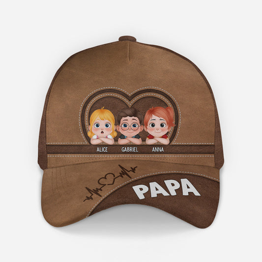 4715JFR1 casquette personnalisee papa papa vintage avec ses enfants 4715j6lmb