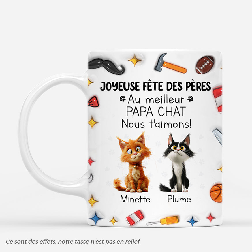 4720MFR1 effet dimpression 3d mug personnalise au meilleur papa chat bricoleur 4720mkt0d