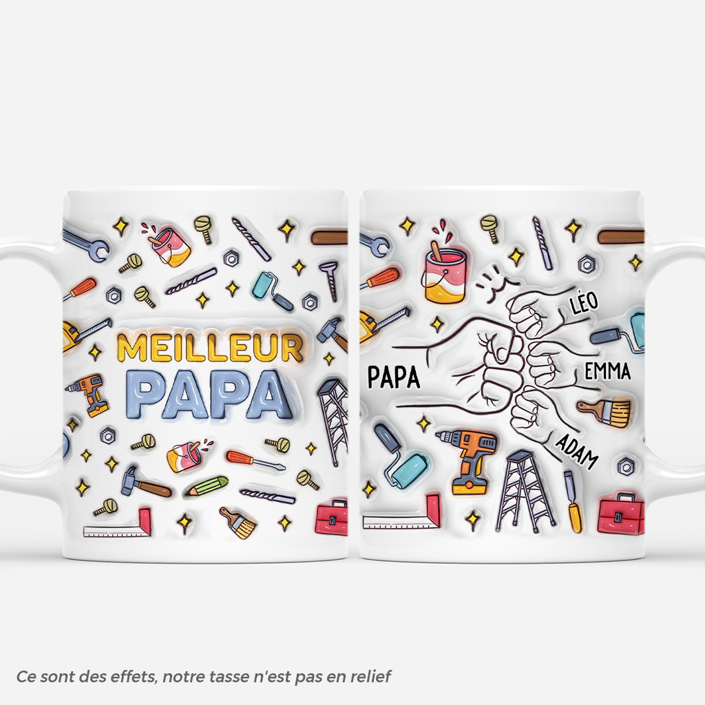4724MFR1 effet dimpression 3d mug personnalise meilleur papa avec outils 4724m5h5b